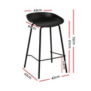 Set of 4 - Metal Bar Stools - Black