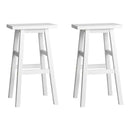 Artiss Set of 2 Beech Wood Bar Stools - White