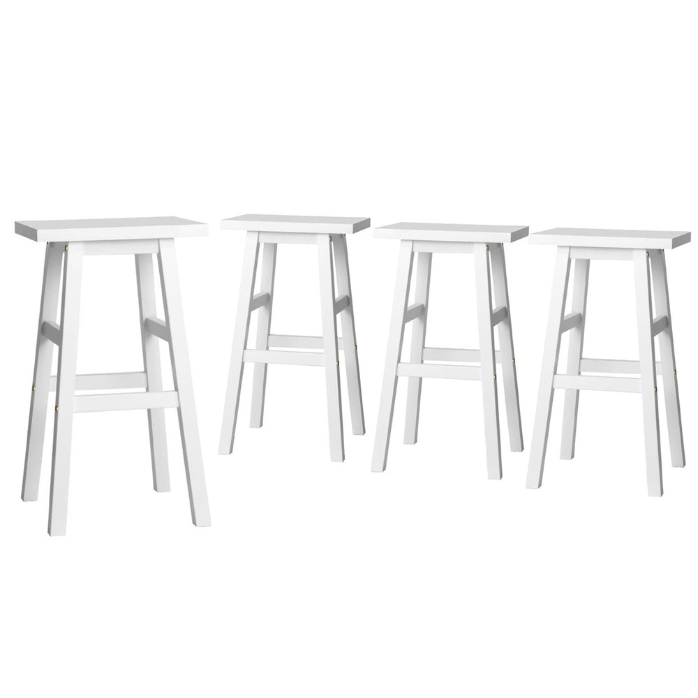 Baden Wooden Kitchen Bar Stools – White – Set of 4