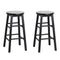 Artiss Set of 2 Beech Wood Backless Bar Stools - Black