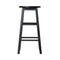 Set of 2 - Beech Wood Backless Bar Stools - Black