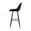 Set of 2 - Velvet Shell Bar Stools - Green