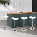 Set of 4 - Swivel Bar Stools - White