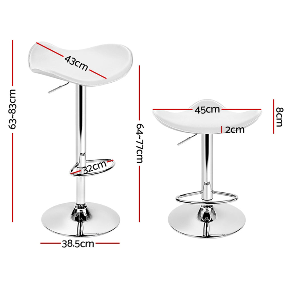 Hudson Swivel Leather Bar Stools – White – Set of 4