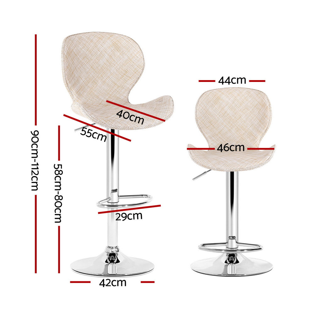 Cove Swivel Gas Lift Counter Stools – Beige – Set of 4