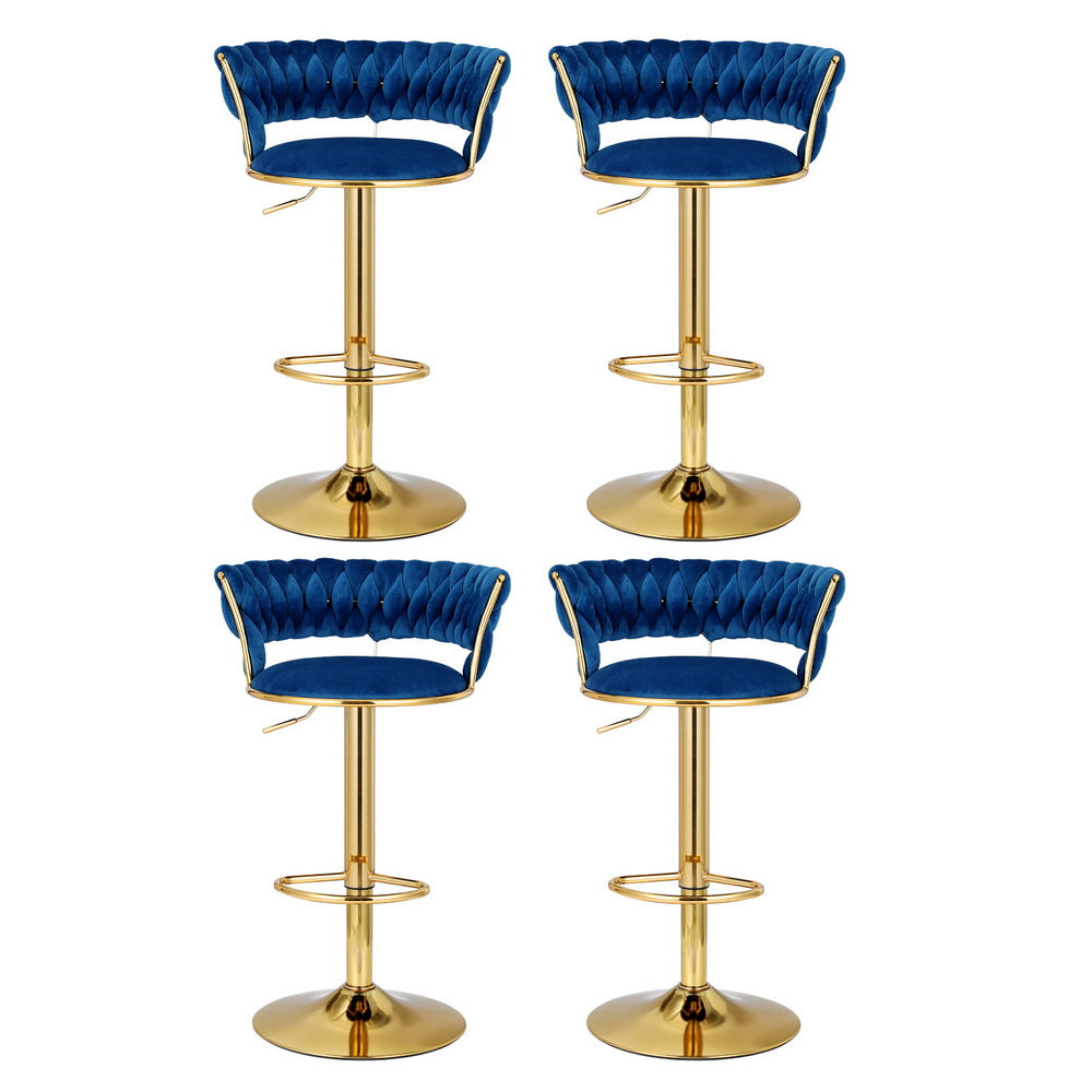 Vivien Gas Lift Bar Stools – Blue – Set of 4