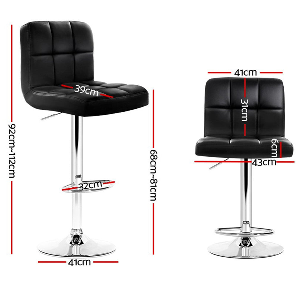 Kendrick Gas Lift Swivel Bar Stools – Black – Set of 4