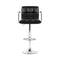 Set of 2 - Gas lift Swivel Stools with Armrests - Steel and Black