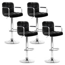 Artiss Set of 4 Bar Stools Gas lift Swivel Armrests - Steel and Black