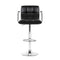 Set of 4 - Gas lift Swivel Stools with Armrests - Steel and Black