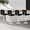 Set of 4 - Gas lift Swivel Stools with Armrests - Steel and Black