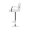 Set of 2 - Gas lift Swivel Bar Stools - Steel and White