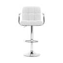 Set of 4 - Gas lift Swivel Stools with Armrests - Steel and White