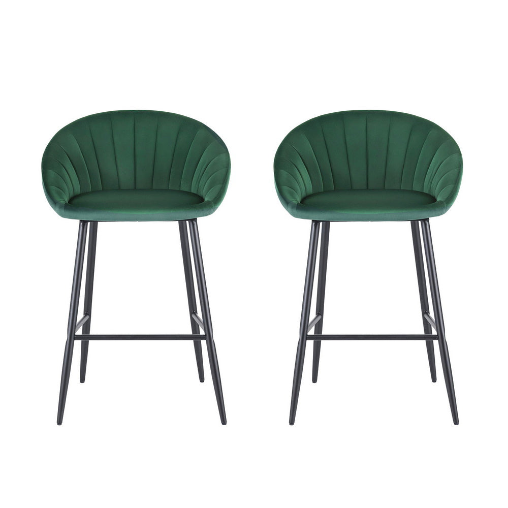 Atlas Tub Velvet Counter Stools – Green – Set of 2