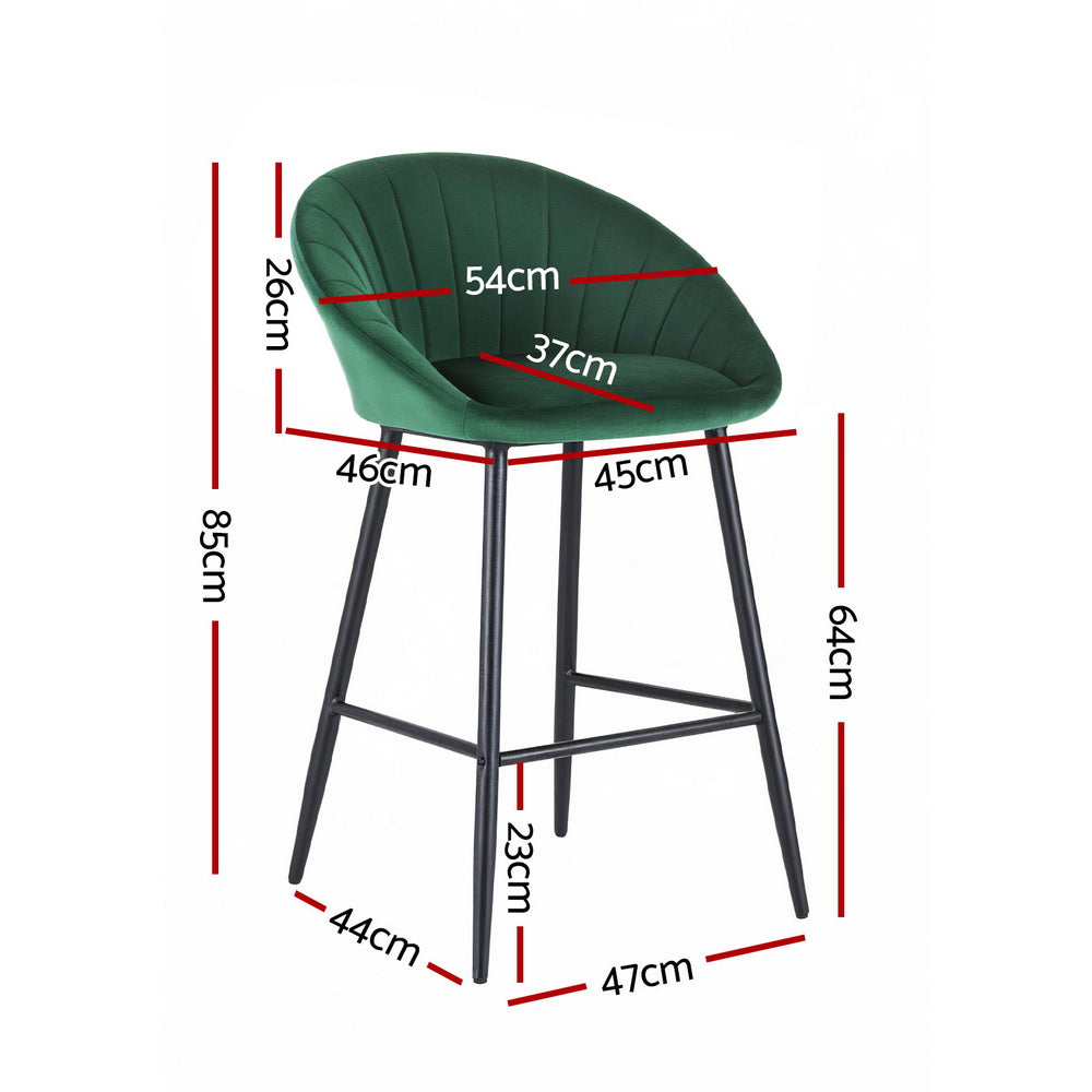 Rowan Tub Bar Stools – Green – Set of 4