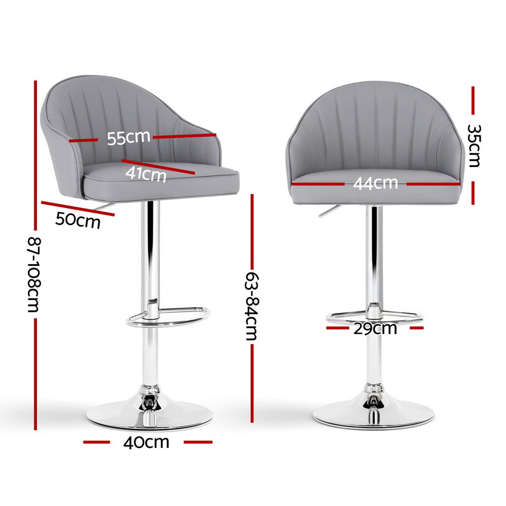 Rowan Swivel Gas Lift Counter Stools – Grey – Set of 4