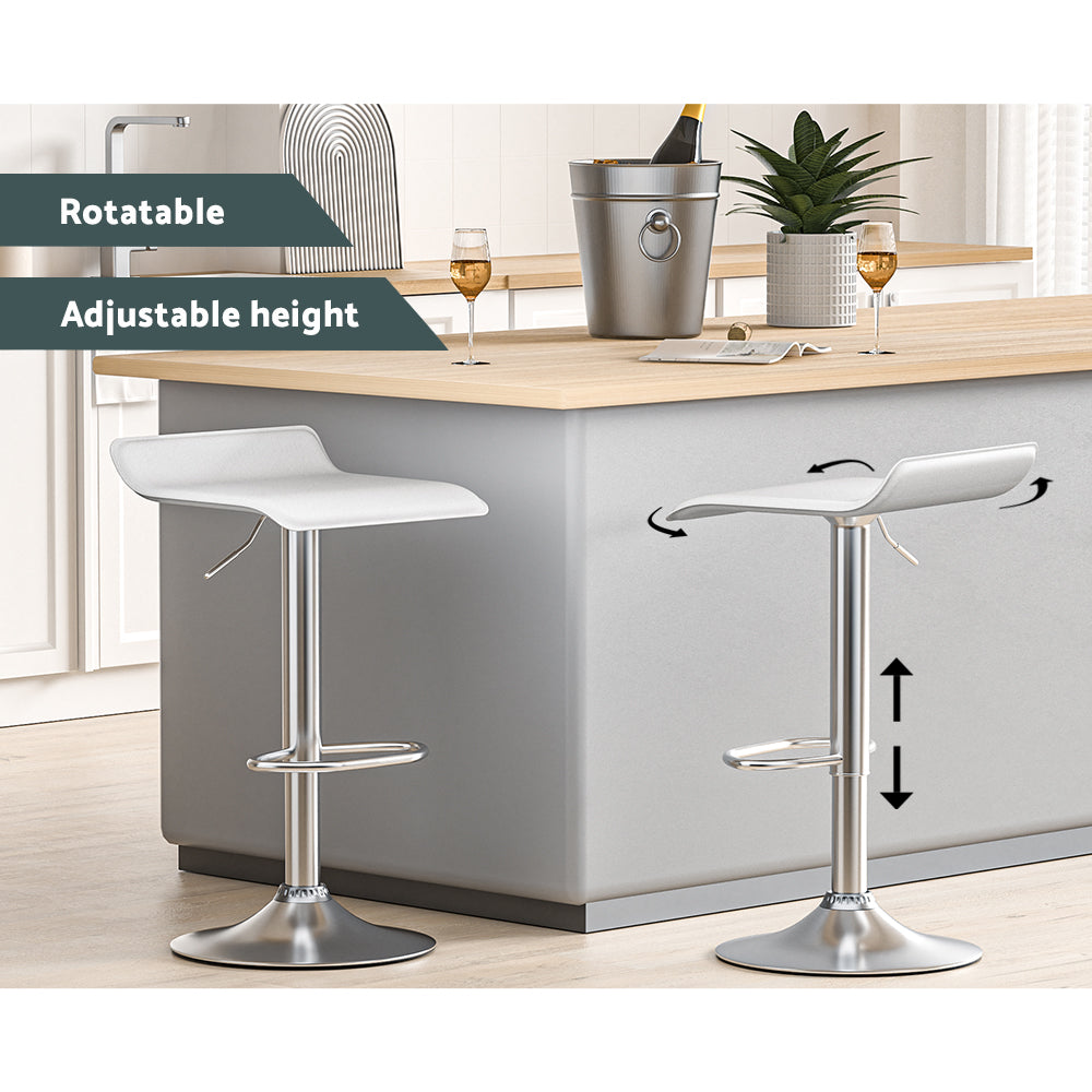 Camden Faux Leather Bar Stools – White – Set of 4