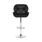 Set of 2 - Kitchen Bar Stools - Black and Chrome