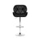 Set of 4 - Winged Gas Lift Bar Stools - Black and Chrome