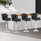 Set of 4 - Winged Gas Lift Bar Stools - Black and Chrome