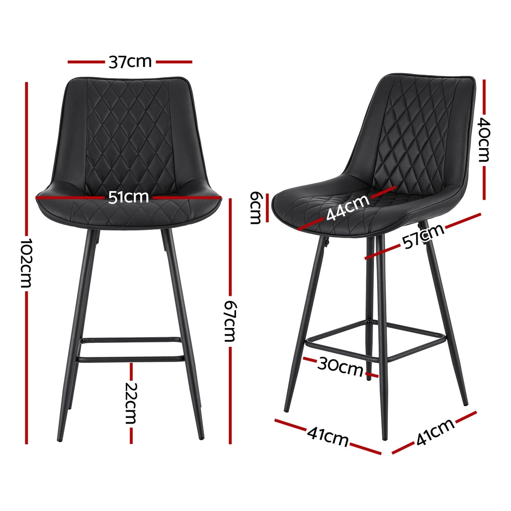 Arlo Bar Stools – Black – Set of 2