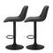 Set of 2 - Metal Barstool Dining Chair - Black