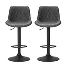 Set of 2 - Metal Barstool Dining Chair - Black