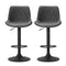 Set of 2 - Metal Barstool Dining Chair - Black