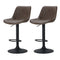 Artiss Set of 2 Bar Stools Kitchen Stool Chairs Metal Barstool Dining Chair Brown Rushal