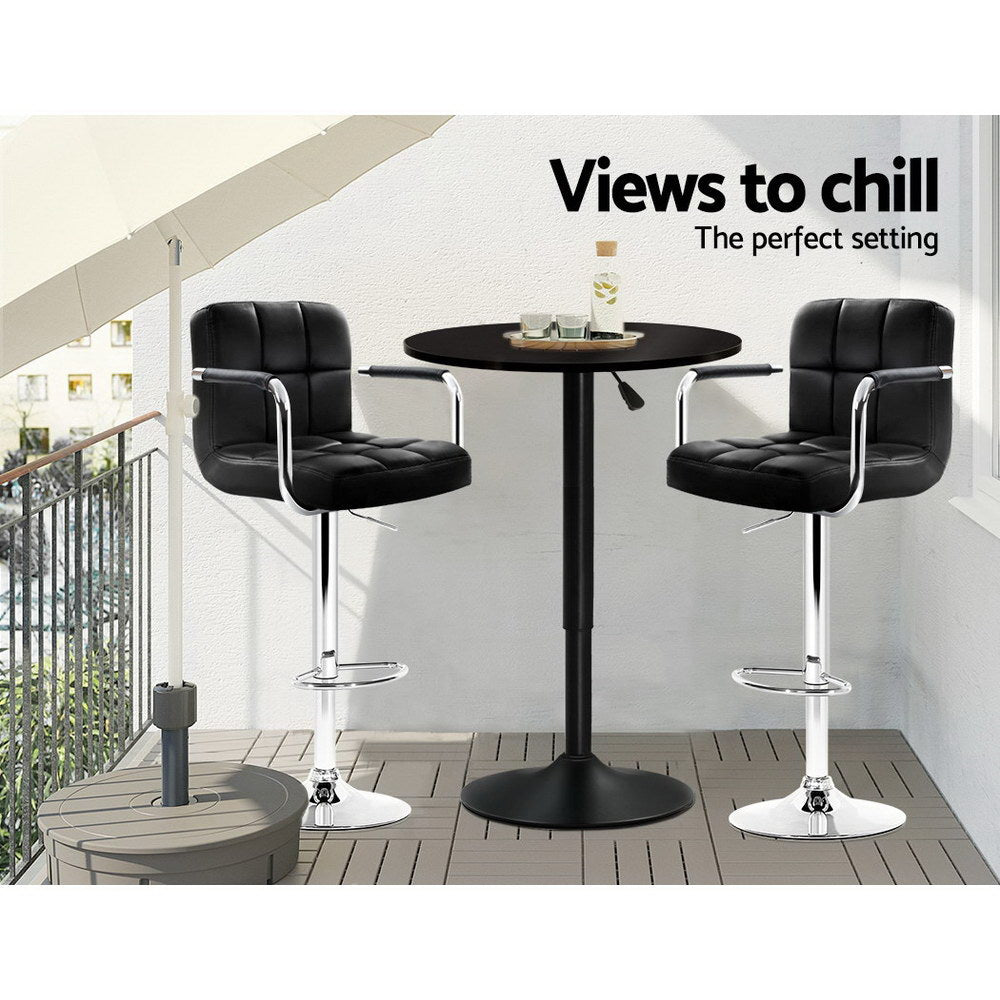 Mira Gas Lift Bar Table – Black – 60 cm