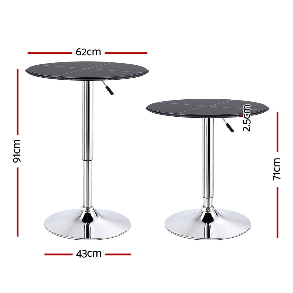 Kairo Swivel Bar Table – Black – 62 cm