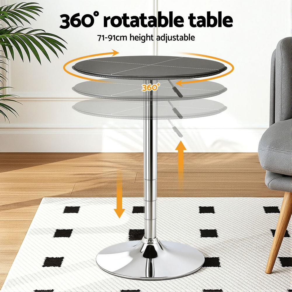 Kairo Swivel Bar Table – Black – 62 cm