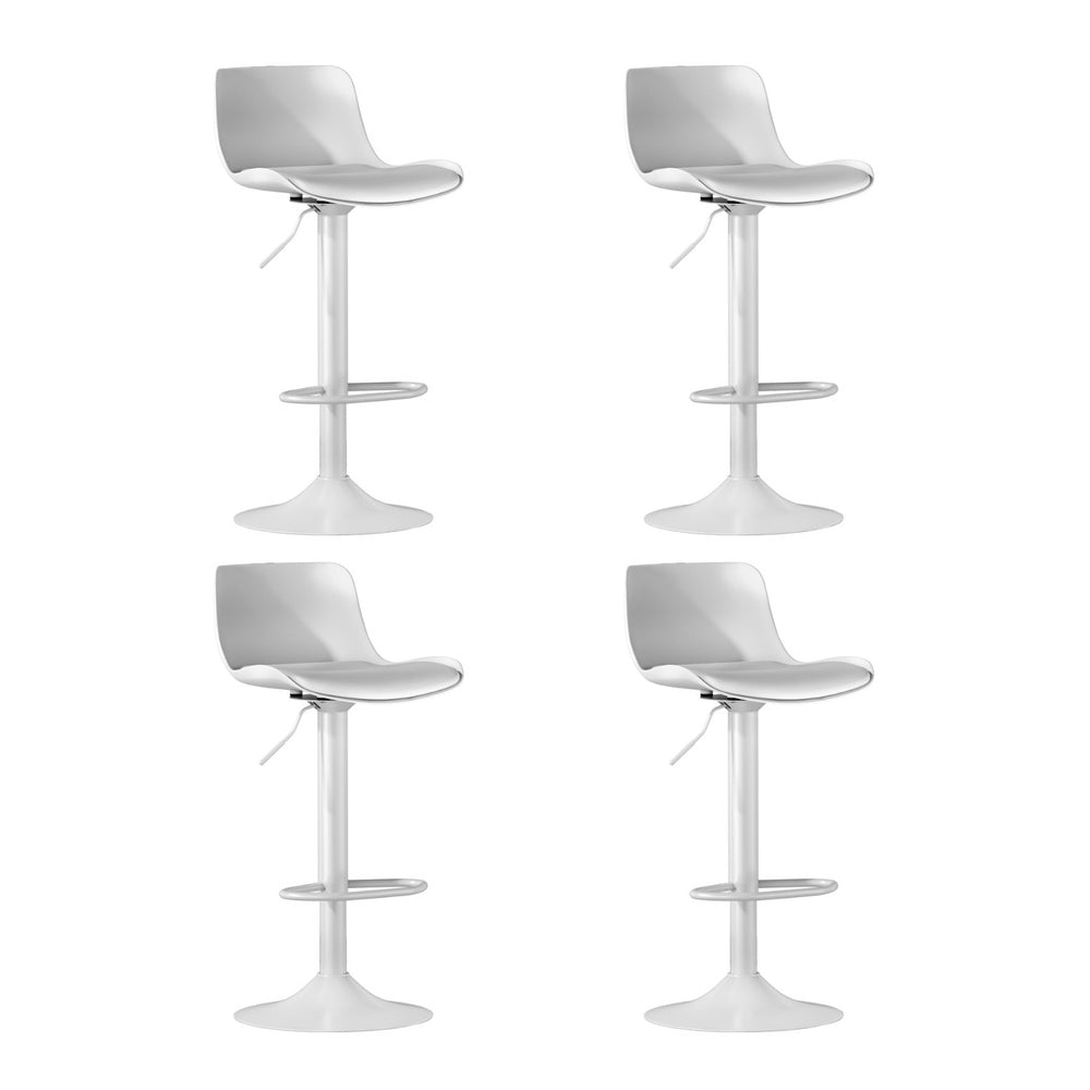 Nova 4x Bar Stools Kitchen Swivel Gas Lift Stool Leather Dining Chairs White