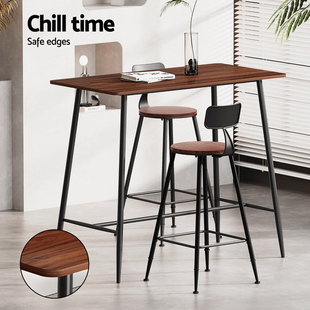 Callan Wood Bar Table and Stool Set – Natural – Set of 4