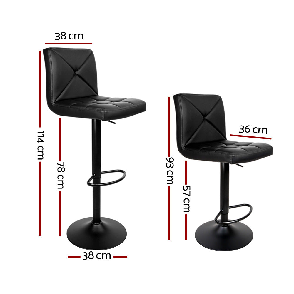 Alderon Gas Lift Bar Stools – Black – Set of 2
