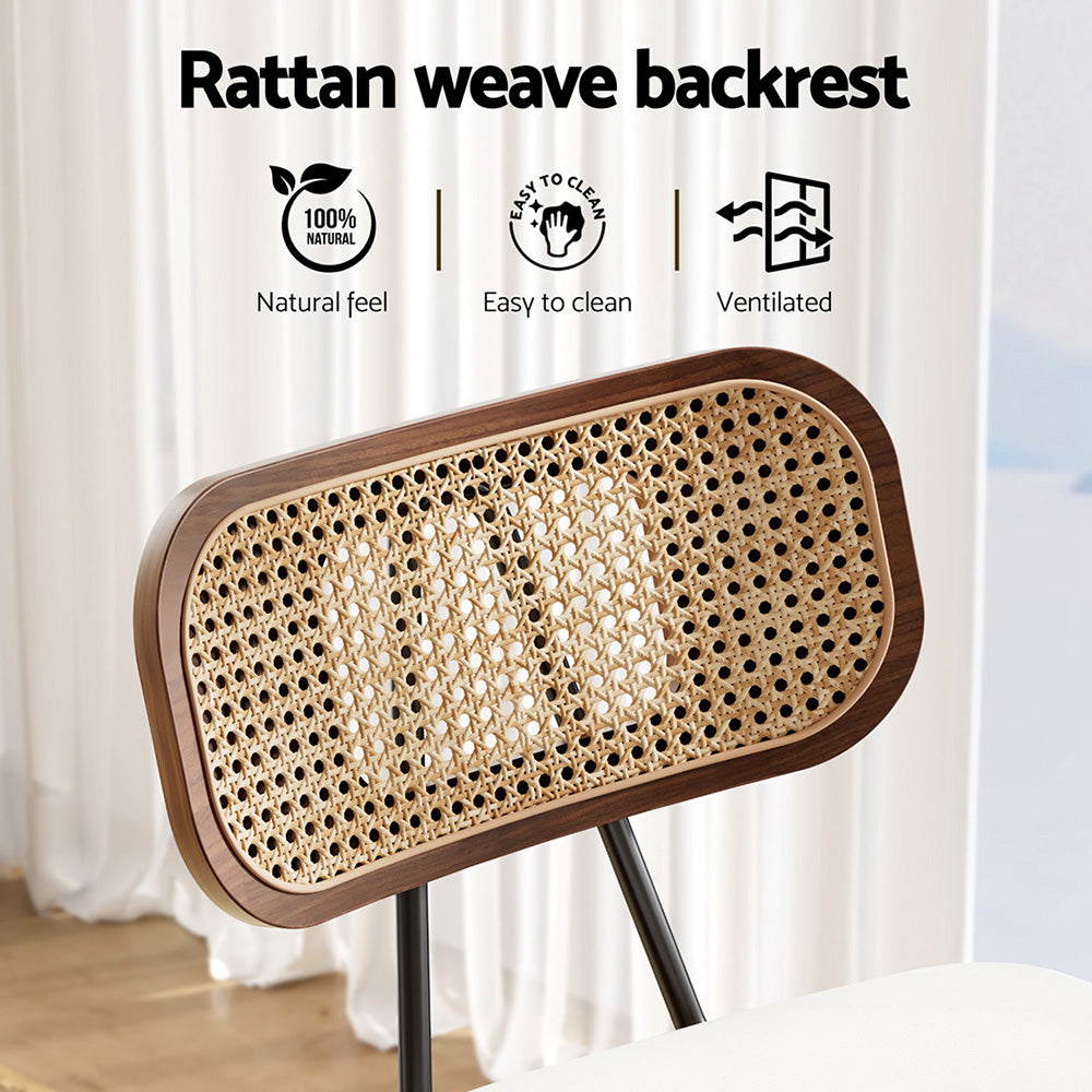 Marston Rattan Counter Stools – Beige – Set of 2