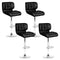 Artiss Set of 4 PU Leather Gas Lift Bar Stools - Black and Chrome