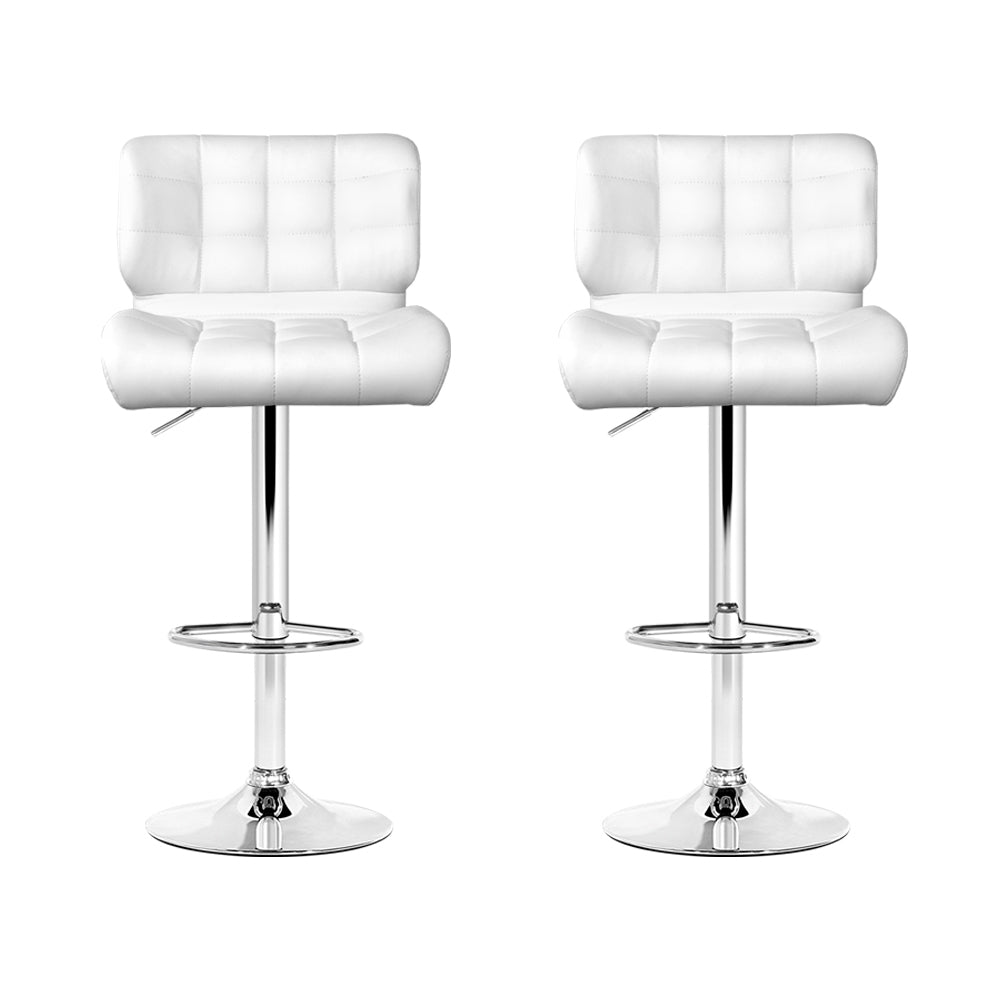 Halston Gas Lift Bar Stools – White – Set of 2