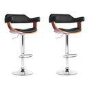 Artiss Set of 2 Wooden Bar Stool - Black and Wood