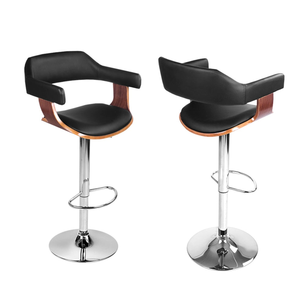 Hudson Bar Stools with Armrests – Black – Set of 4