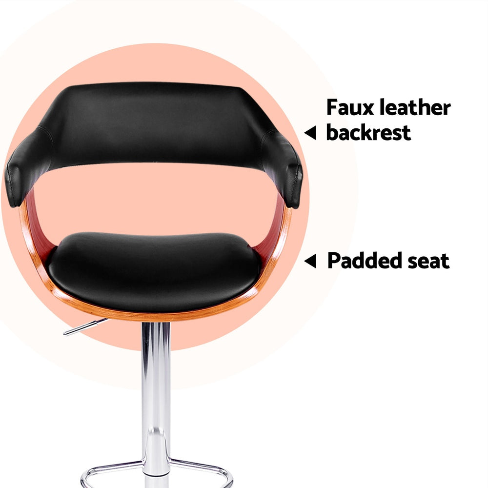 Hudson Bar Stools with Armrests – Black – Set of 4