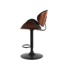 Swivel Gas Lift Wooden & Metal Barstool - Black