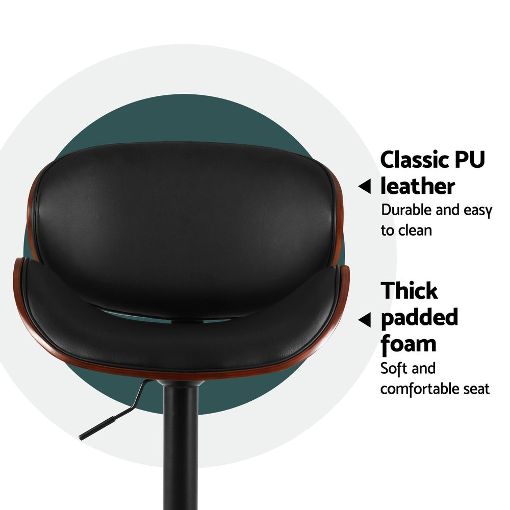 Brennan Leather Bar Stools – Black – Set of 4