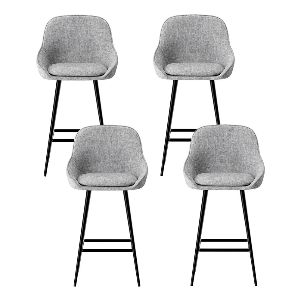 Aros Upholstered Counter Stools – Grey – Set of 4