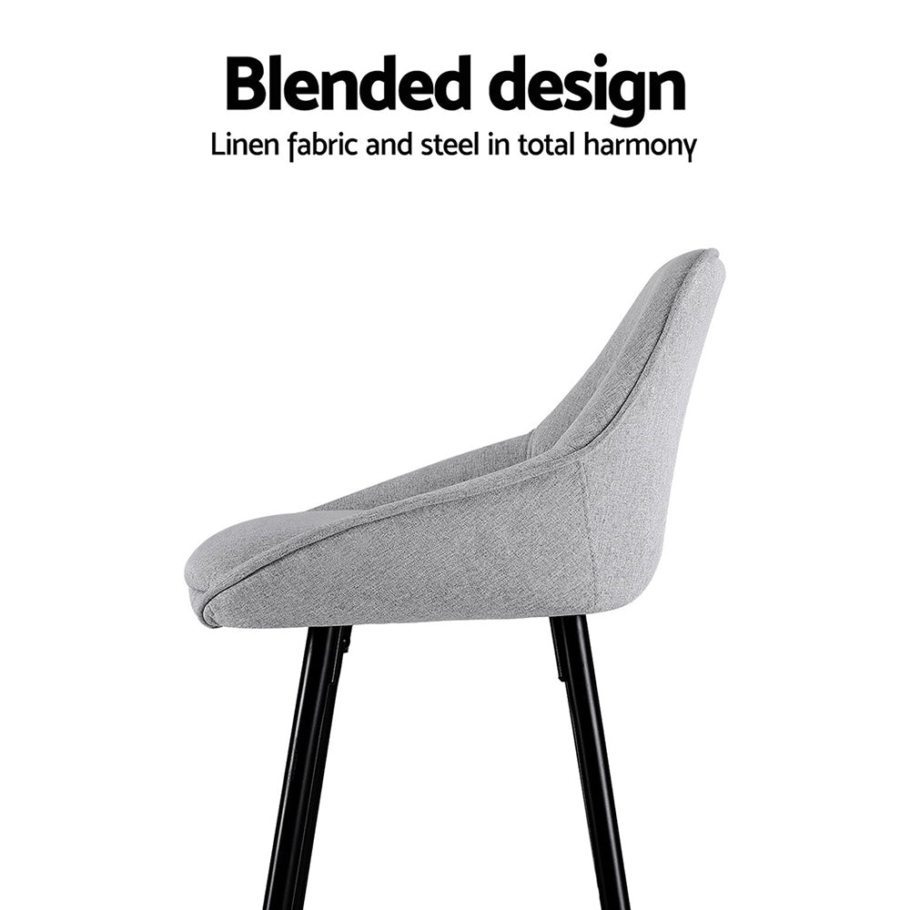 Aros Upholstered Counter Stools – Grey – Set of 4