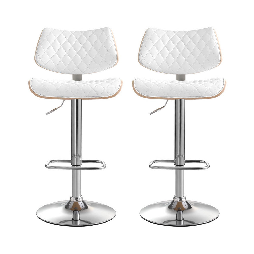 Quilla Bentwood Counter Stools – White – Set of 2