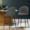 Set of 2 - Bar Stools/Chairs - Charcoal