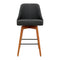 Set of 4 - Wooden Fabric Bar Stools - Charcoal