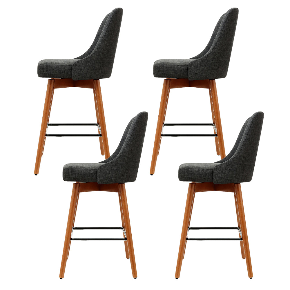 Ashton Wooden Bar Stools – Charcoal – Set of 4