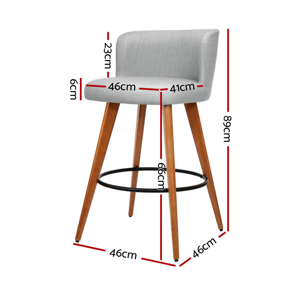 Valoris Wooden Bar Stools – Beige / Cream – Set of 4